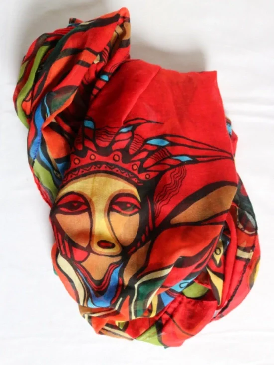 Oscardo Infinity Scarf Daphne Odjig Canadian Artist Indigenous Pow Wow Dancer - Picture 7 of 8